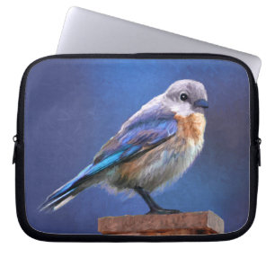Bluebird (メス) 絵画 - Bird Artオリジナル ラップトップスリーブ