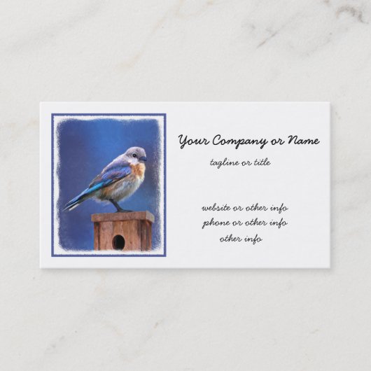 Bluebird （メス） 絵画 - Bird Artオリジナル 名刺 (正面)