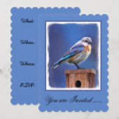 Bluebird （メス） 絵画 - Bird Artオリジナル 招待状 (正面/裏面)