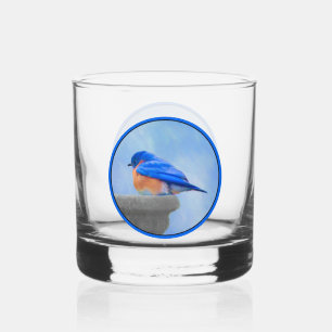 Bluebird 絵画's - Bird Artオリジナル ウイスキーグラス