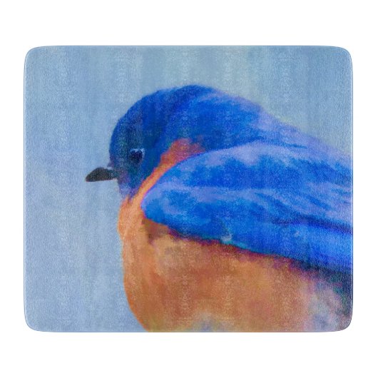 Bluebird 絵画's - Bird Artオリジナル カッティングボード (正面)