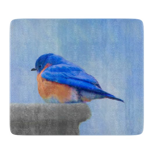 Bluebird 絵画's - Bird Artオリジナル カッティングボード (正面)