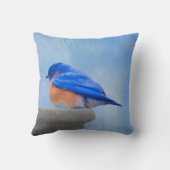 Bluebird 絵画's - Bird Artオリジナル クッション (裏面)