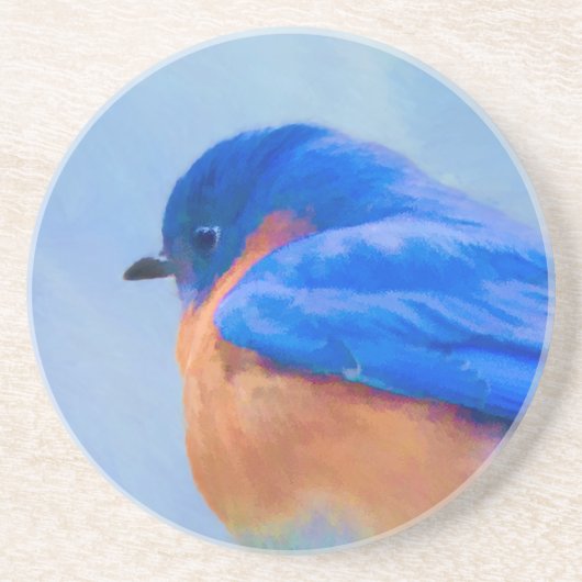 Bluebird 絵画's - Bird Artオリジナル コースター (正面)