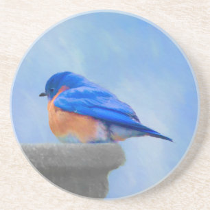 Bluebird 絵画's - Bird Artオリジナル コースター