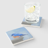 Bluebird 絵画's - Bird Artオリジナル ストーンコースター (横)