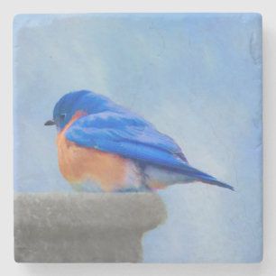 Bluebird 絵画's - Bird Artオリジナル ストーンコースター