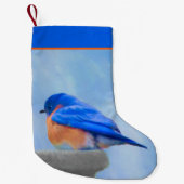 Bluebird 絵画's - Bird Artオリジナル スモールクリスマスストッキング (正面)