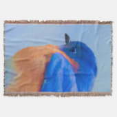 Bluebird 絵画's - Bird Artオリジナル スローブランケット (正面)