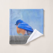 Bluebird 絵画's - Bird Artオリジナル バスタオルセット (ウォッシュタオル)