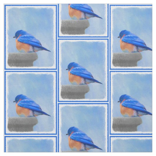 Bluebird 絵画's - Bird Artオリジナル ファブリック (見本)
