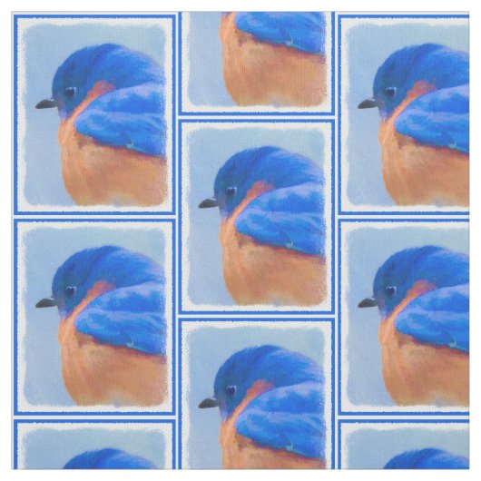 Bluebird 絵画's - Bird Artオリジナル ファブリック (見本)