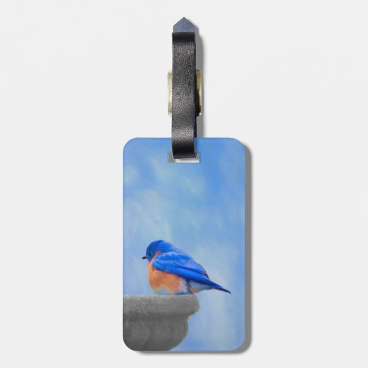 Bluebird 絵画's - Bird Artオリジナル ラゲッジタグ (裏面縦)