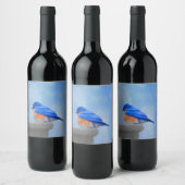 Bluebird 絵画's - Bird Artオリジナル ワインラベル (ボトル)