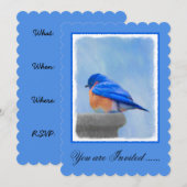 Bluebird 絵画's - Bird Artオリジナル 招待状 (正面/裏面)