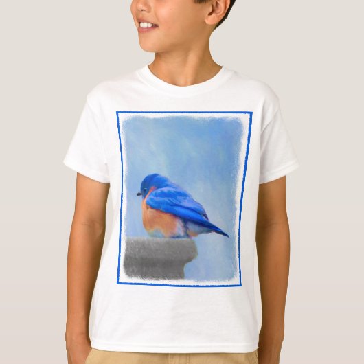 Bluebird 絵画's - Bird Artオリジナル Tシャツ (正面)