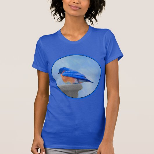 Bluebird 絵画's - Bird Artオリジナル Tシャツ (正面)