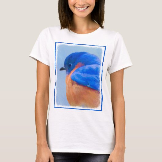 Bluebird 絵画's - Bird Artオリジナル Tシャツ (正面)