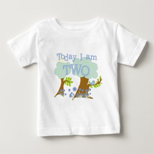Bluebird 2nd誕生日Tシャツとプレゼント ベビーTシャツ (正面)