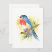 Bluebird #3すべての行事ノートカード サンキューカード (正面/裏面)