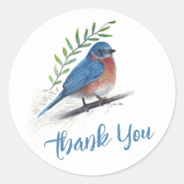 Bluebird Art Thank You ラウンドシール