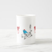 Bluebird at Christmas ボーンチャイナマグカップ (正面)