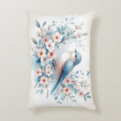 Bluebird Blossom Watercolor Serenity アクセントクッション (正面(垂直))