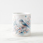 Bluebird Blossom Watercolor Serenity コーヒーマグカップ (中央)
