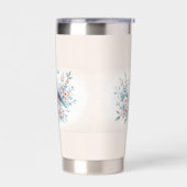 Bluebird Blossom Watercolor Serenity 保温保冷タンブラー (左面)