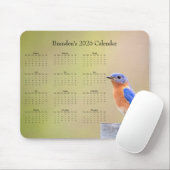 Bluebird - Customizable full year 2026 calendar マウスパッド (マウス)