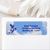 Bluebird Elegant Monogram Initial P Return Address ラベル (インサイチュ)