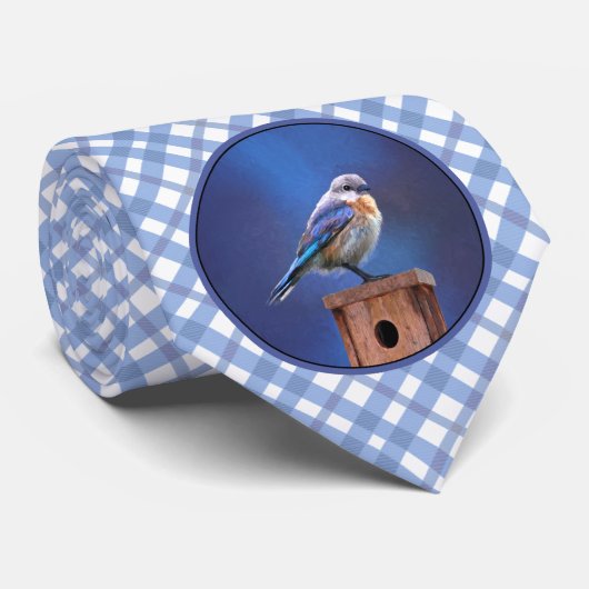 Bluebird (Female) Painting - Original Bird Art ネクタイ (ロール)