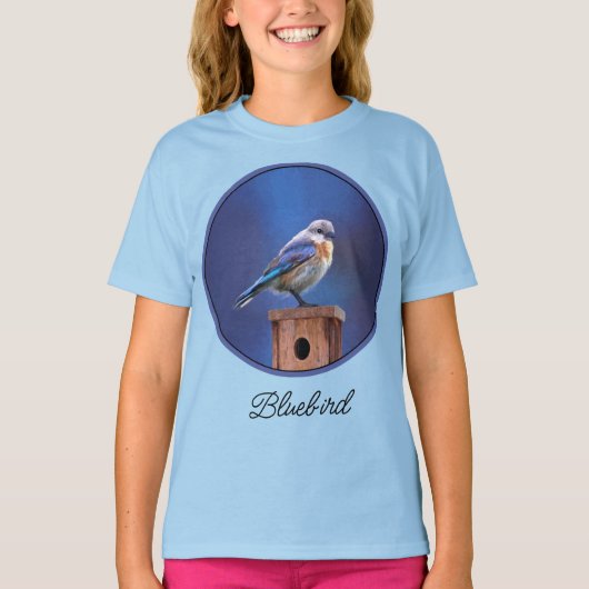 Bluebird (Female) Painting - Original Bird Art T-S Tシャツ (正面)