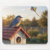 Bluebird Flying a Kite マウスパッド (正面)