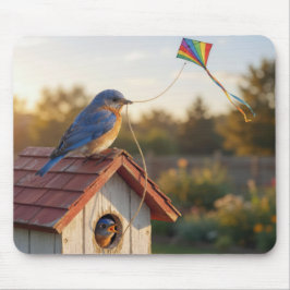 Bluebird Flying a Kite マウスパッド