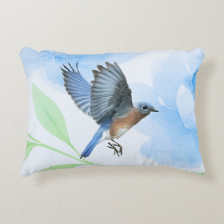 Bluebird In Flight Pillow アクセントクッション