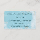 Bluebird in Nest Pink Rosesビジネスカード 名刺 (裏面)