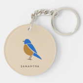 Bluebird Keychain | Modern Minimal Illustration キーホルダー (裏面)