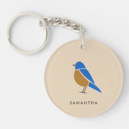 Bluebird Keychain | Modern Minimal Illustration キーホルダー