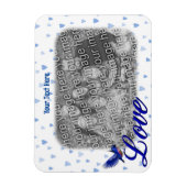 Bluebird Love Blueハートフレーム写真の追加 マグネット (縦)