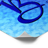 Bluebird Monogramあなたの名前イニシャルB ポスター (角)