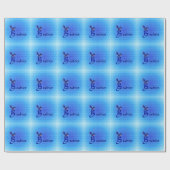 Bluebird Monogramあなたの名前イニシャルB ラッピングペーパー (フラット)