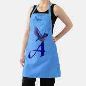 Bluebird Monogram Initial A Personalized エプロン (インサイチュ)