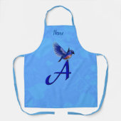 Bluebird Monogram Initial A Personalized エプロン (正面)