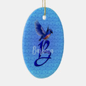 Bluebird Monogram Initial B Personalized セラミックオーナメント (右)