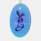 Bluebird Monogram Initial B Personalized セラミックオーナメント (左)