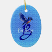 Bluebird Monogram Initial B Personalized セラミックオーナメント (裏面)