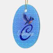 Bluebird Monogram Initial C Personalized セラミックオーナメント (左)