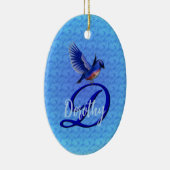 Bluebird Monogram Initial D Personalized セラミックオーナメント (右)