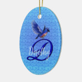 Bluebird Monogram Initial D Personalized セラミックオーナメント (左)